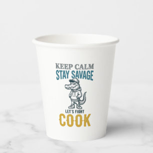 Savage Cook Alligator Vintage Engraving Graphic_1 Paper Cups