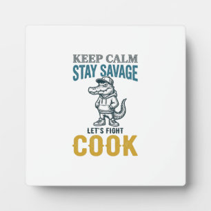 Savage Cook Alligator Vintage Engraving Graphic_1 Plaque