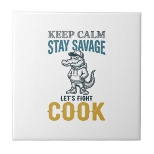 Savage Cook Alligator Vintage Engraving Graphic_1 Tile
