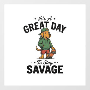Savage Dog Vintage Engraving T-Shirt Design_1