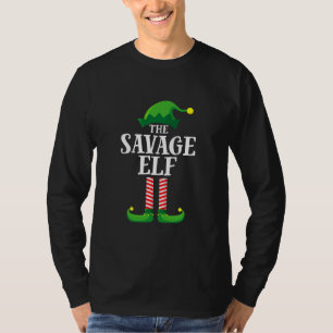 Savage Elf Matching Family Group Christmas Party T-Shirt