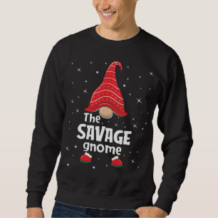 Savage Gnome Family Matching Christmas Funny Gift Sweatshirt