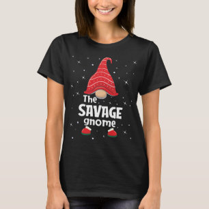 Savage Gnome Family Matching Christmas Funny Gift  T-Shirt