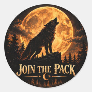 Savage Moon   Werewolf Halloween Party Classic Round Sticker
