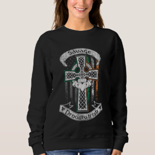 Savage surname family Irish Americans flag Ireland Sweatshirt