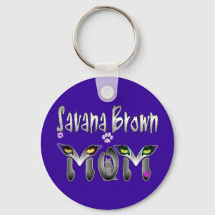 Savana Brown Cat Mum Gifts Key Ring