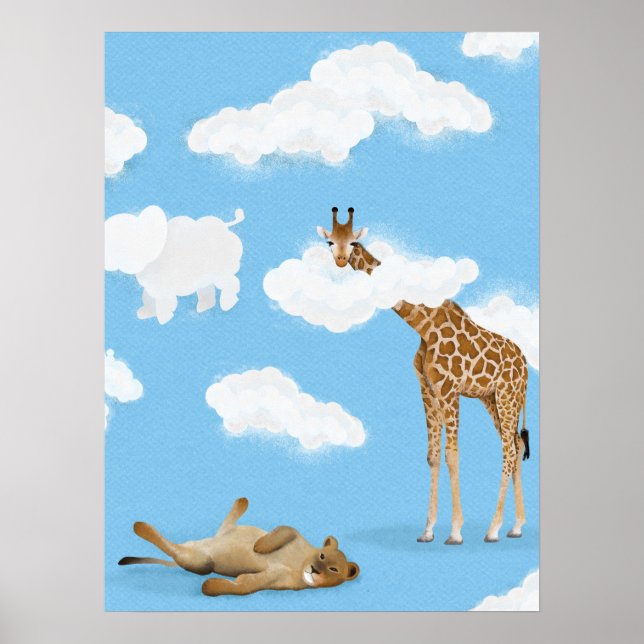 Savanna cloud animals poster (Front)