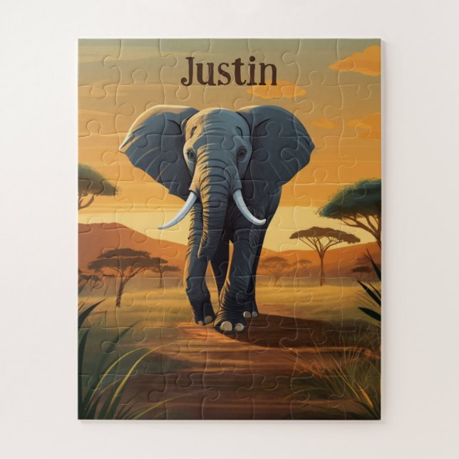 Savanna Elephant  Jigsaw Puzzle (Vertical)