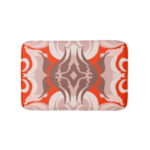 Savanna Mocha African Brown & Ivory Floral Bath Mat