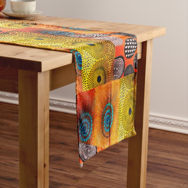 Savanna Mosaic: Afrocentric Colour Block Short Table Runner (In Situ)