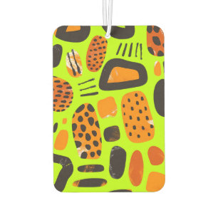 "Savanna Pop: Tribal Vibes in Orange & Black" Car Air Freshener