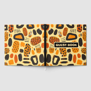 "Savanna Pop: Tribal Vibes in Orange & Black" Guest Book