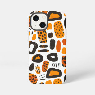 "Savanna Pop: Tribal Vibes in Orange & Black" iPhone 13 Mini Case