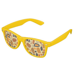 "Savanna Pop: Tribal Vibes in Orange & Black" Retro Sunglasses