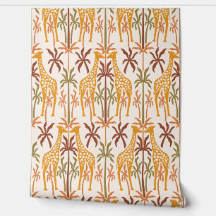 Savanna Serenade Playful Giraffe Wallpaper