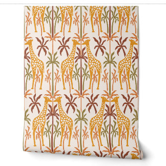 Savanna Serenade Playful Giraffe Wallpaper