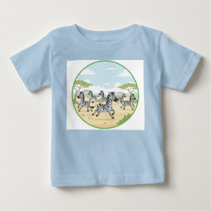Savanna Sprint – Playful Running Zebra Group T-Shi Baby T-Shirt