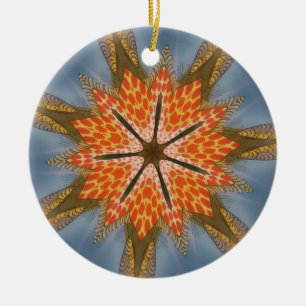 Savanna Star Bloom – A Bold African Animal Print Ceramic Tree Decoration