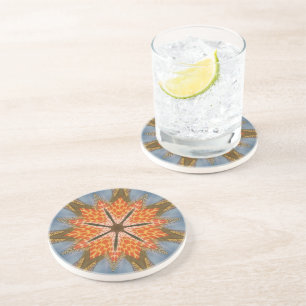Savanna Star Bloom – A Bold African Animal Print Coaster