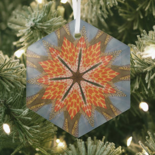 Savanna Star Bloom – A Bold African Animal Print Glass Tree Decoration