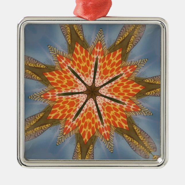 Savanna Star Bloom – A Bold African Animal Print Metal Tree Decoration (Front)