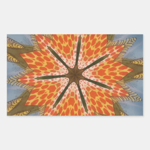 Savanna Star Bloom – A Bold African Animal Print Rectangular Sticker