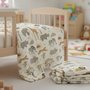 Savanna Sunrise Safari Pattern ID1259 Fleece Blanket