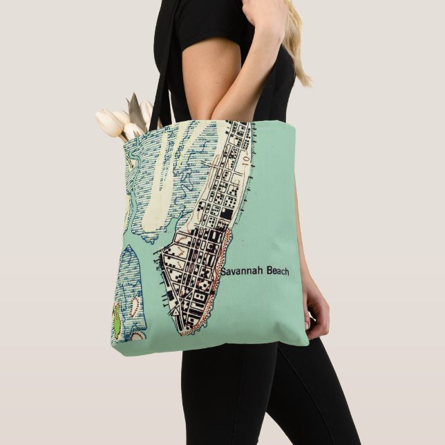 Savannah Beach - Tybee Island Shoulder Tote (Close Up)