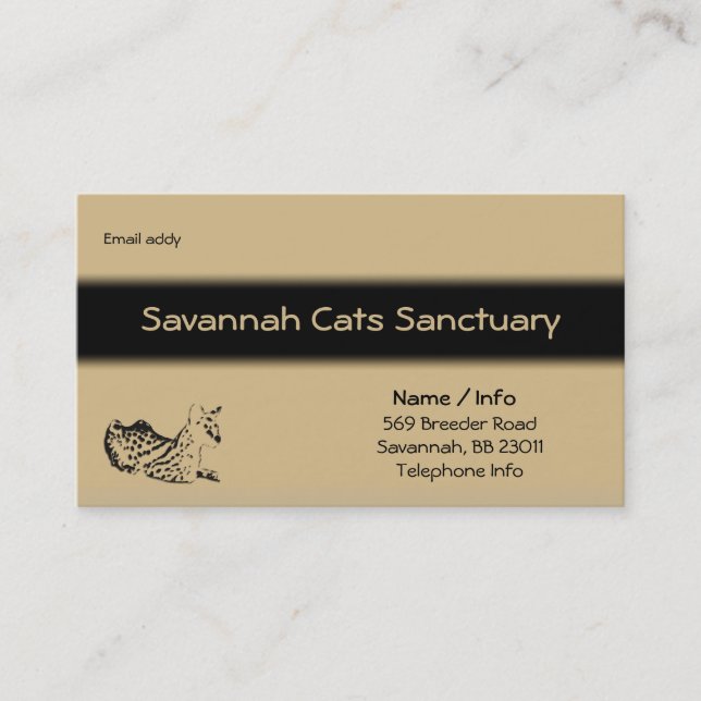 Savannah Cat Business Card / Customise (Front)