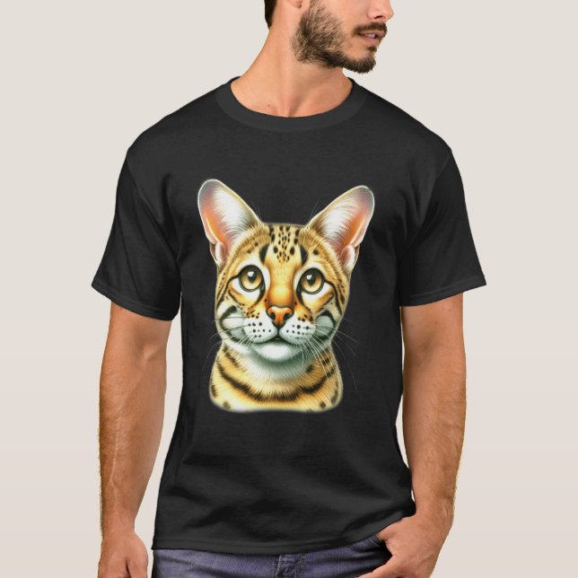 Savannah Cat Portrait T-Shirt (Front)