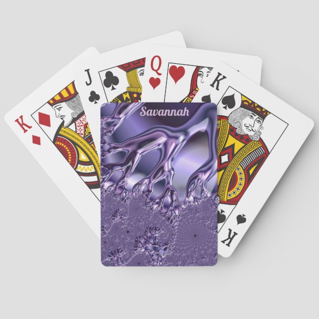 SAVANNAH ~ Fractal Design Pattern ~ Icy Fingers ~ Playing Cards (Back)