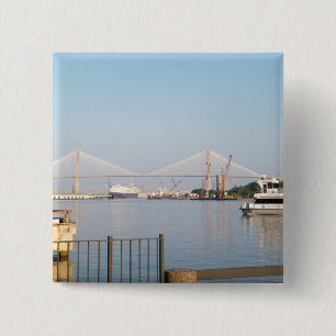 "SAVANNAH, GA" 15 CM SQUARE BADGE