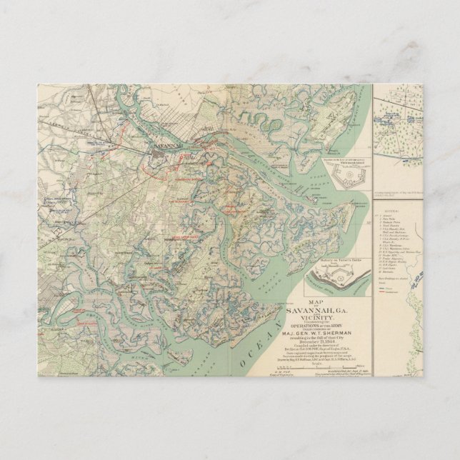 Savannah, Ga and vicinity Postcard (Front)