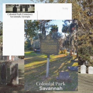 Savannah GA Colonial Park Cemetery Photographic Postcard