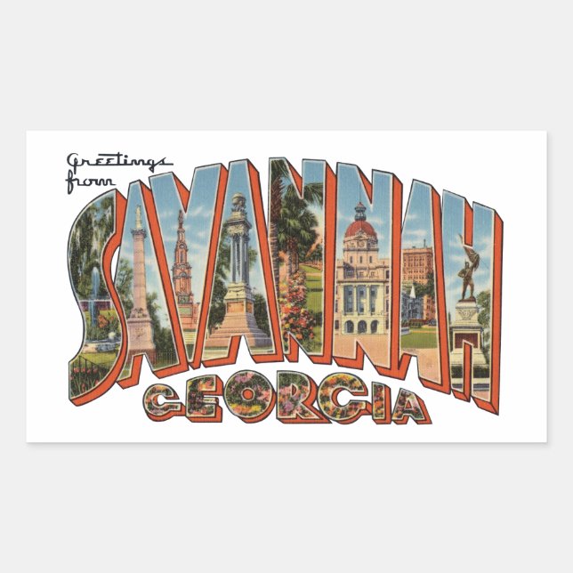 Savannah GA Rectangular Sticker (Front)