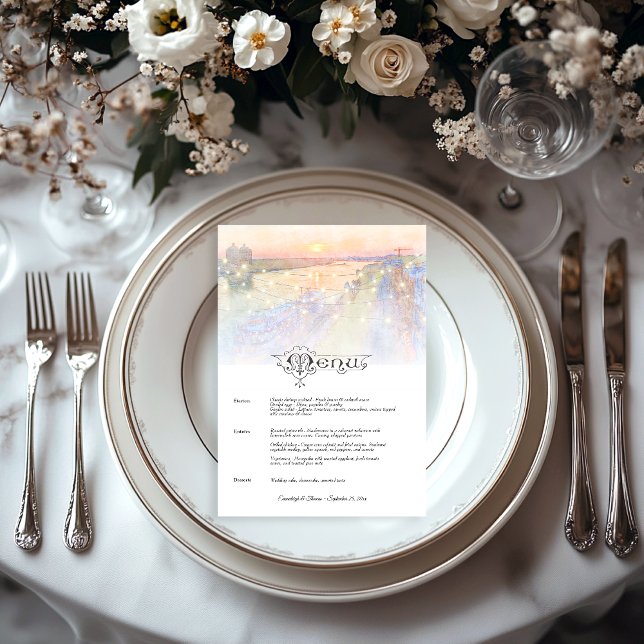 Savannah GA River Street Sunset Wedding Menu (Creator Uploaded)