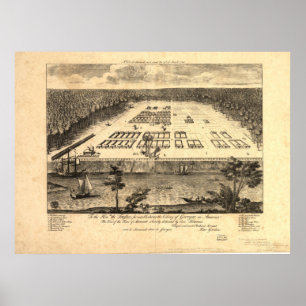 Savannah Georgia 1734 Panoramic Map Poster