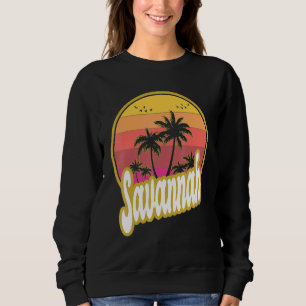 Savannah Georgia beach retro sunset Sweatshirt