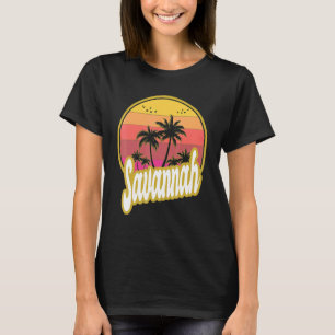 Savannah Georgia beach retro sunset T-Shirt