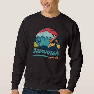 Savannah Georgia Beach Summer Surfing Sunset Palm Sweatshirt
