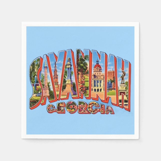 Savannah Georgia Cocktail Napkins (Front)