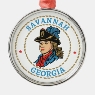 Savannah Georgia Colonial Metal Tree Decoration