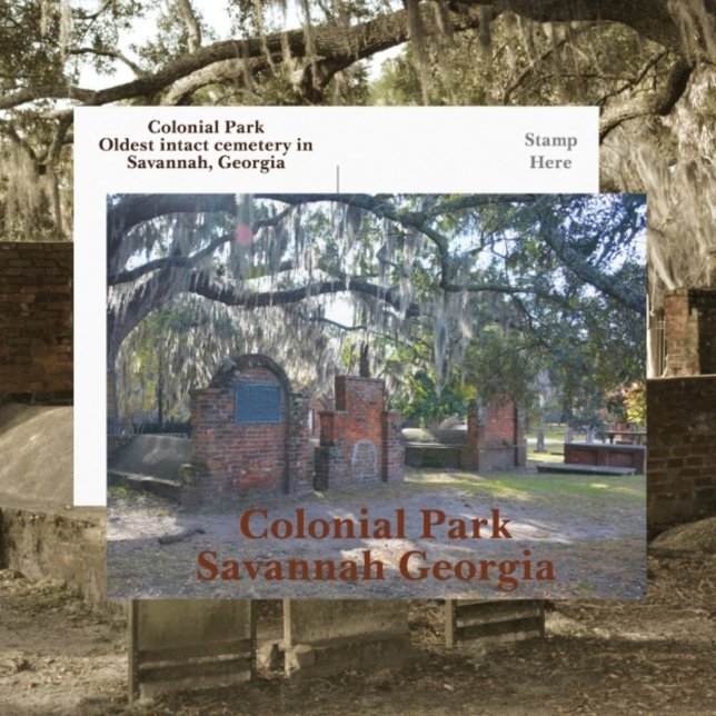 Savannah Georgia Colonial Park Photographic Postcard (Creator Uploaded)