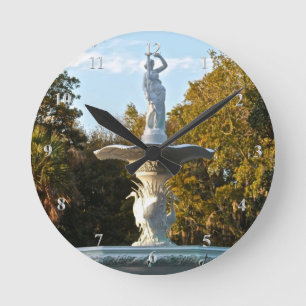 Savannah Georgia   Forsyth Park Fountain Spring Round Clock