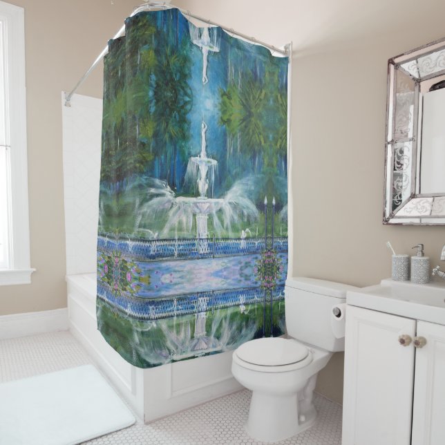 Savannah, Georgia Forsyth Park Shower Curtain (In Situ)