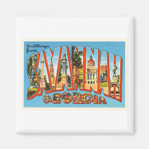 Savannah Georgia GA Old Vintage Travel Souvenir Magnet