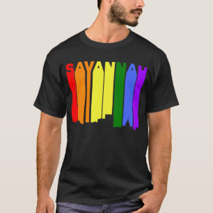 Savannah Georgia Gay Pride Rainbow Skyline T-Shirt