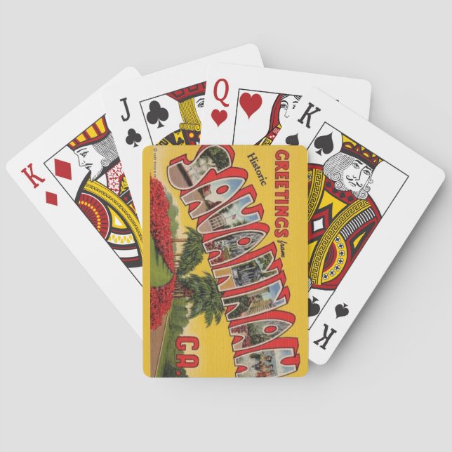 Savannah Georgia Greeting Playing Cards (Back)