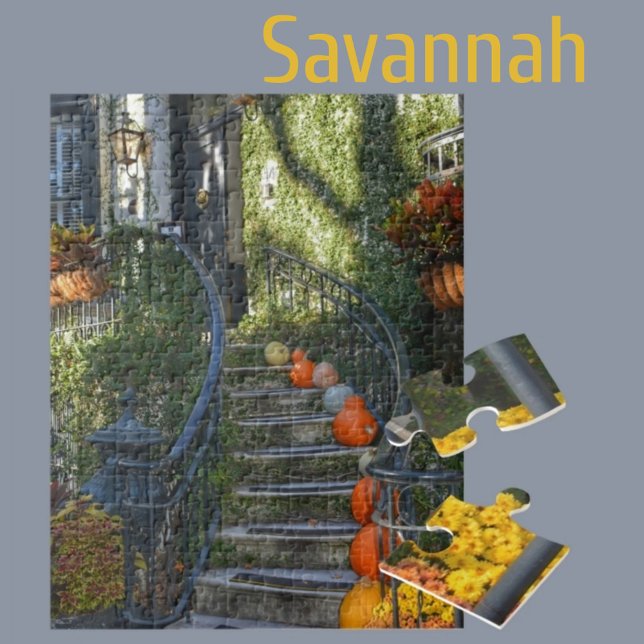 Savannah Georgia Historic Home Autumn Jigsaw Puzzle (Creator Uploaded)