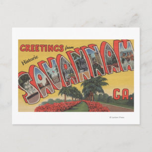 Savannah, Georgia (Historic) - Large Letter Postcard